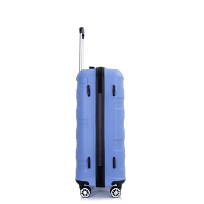 Hardshell Suitcase Spinner Wheels PP Luggage Sets Lightweight Durable Suitcase ,3-Piece Set (20/24/28) ,Purplish Blue eprolo