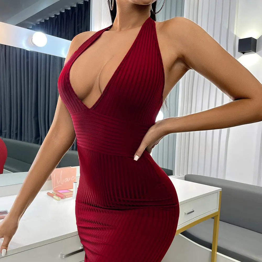 Sexy V-neck waist bag hip dress with slim fit temperament spicy women's clothing eprolo