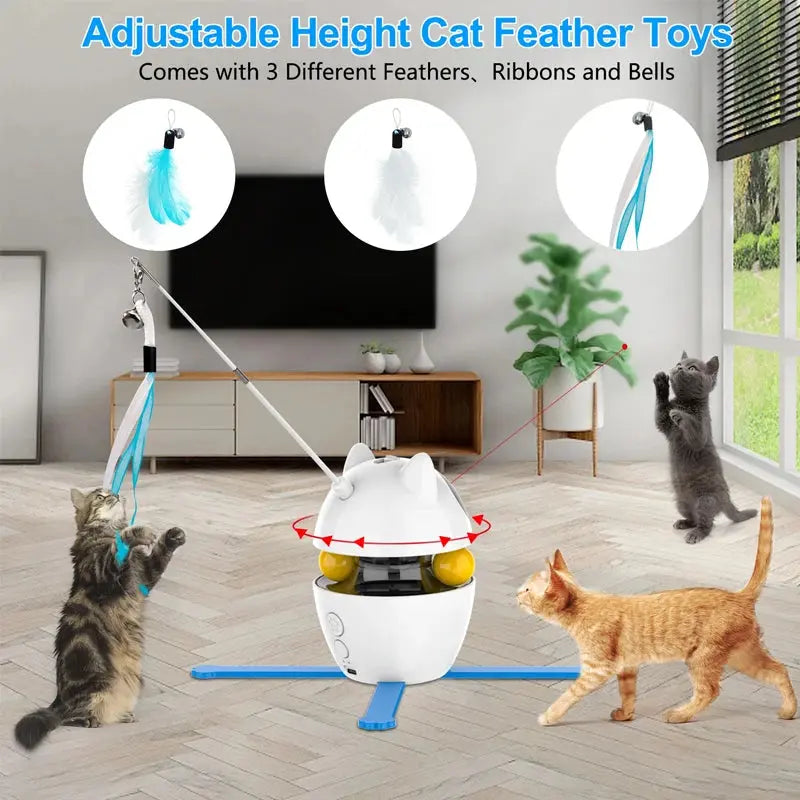 Chasing Exercising Laser Toy USB Rechargeable 4-in-1 Cat Toys Indoor Electric Interactive Toys with Ball  Pet cat Teasing cats eprolo