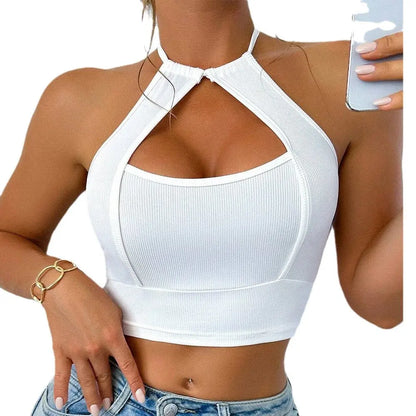 Women's European and American sexy camisole vest short cut crop top slim fit top eprolo