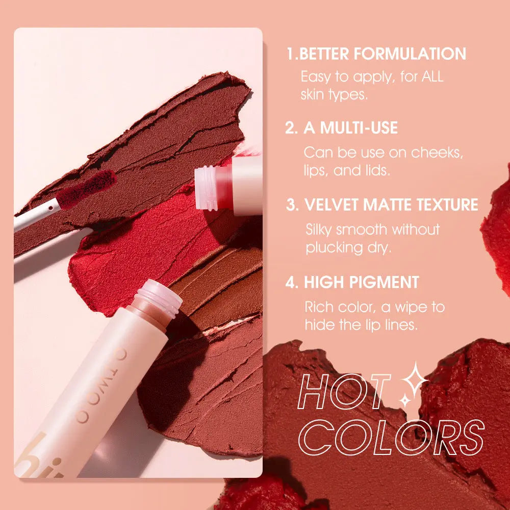 Soft Velvet Mist First Love Lip Slime Blush Eyeshadow Can Be Used For Three Velvet Non-Stick Cups Do Not Lose Color SE001 eprolo