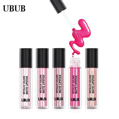 UBUB 12 Colors Glitter Metallic Lip Gloss Matte Waterproof Lip Stick Moisturizing Liquid Lipstick Makeup Cosmetic eprolo