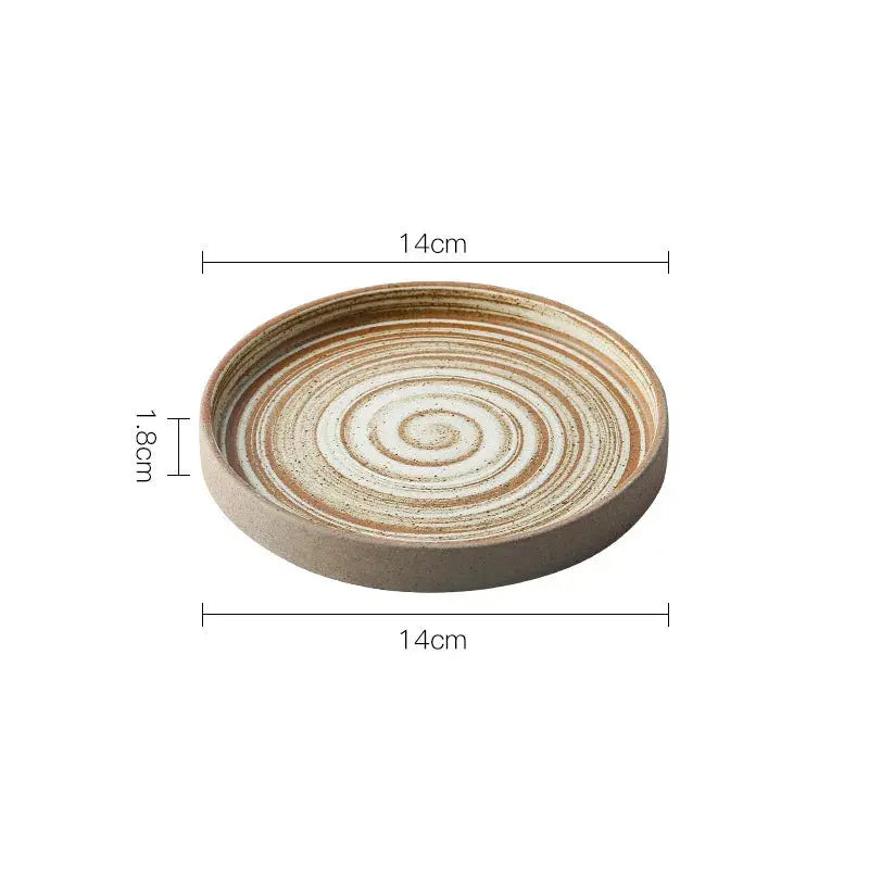 Coarse pottery coffee cup and plate set creative handmade retro coffee cup artistic cup plate milk cup eprolo