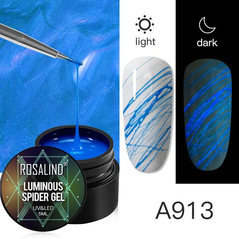 ROSALIND Gel Spider Line For Nails Art Gel Polish UV Colors Painting Gel Nail Polish Spider Gel Lacquer Web Stickers Gel Polish eprolo