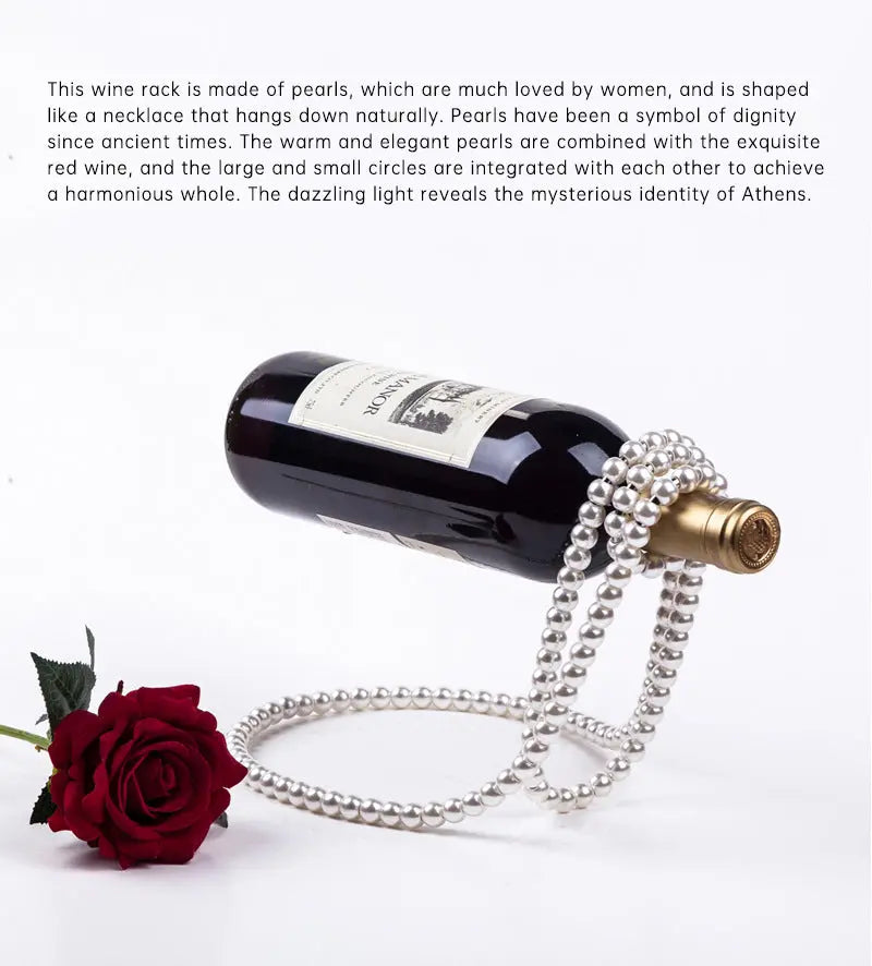 Pearl Necklace Stainless Steel Wine Rack Wine Pedestal Clamp Holder Suspension Champagne Whisky Small Ornaments eprolo