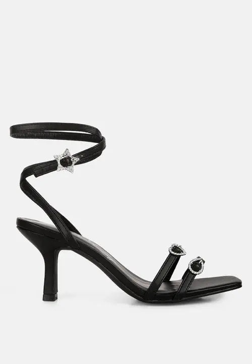 Buckle High Heel Sandals Ruby Smudge