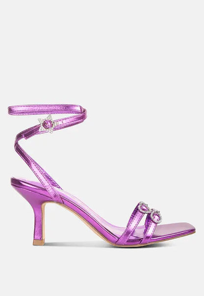 Buckle High Heel Sandals Ruby Smudge