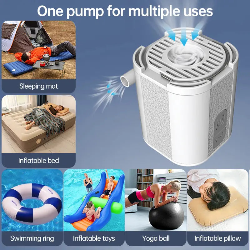 Mini Electric Pump for Inflating/Deflating Air Mattresses & Swimming Rings, Portable for Camping eprolo