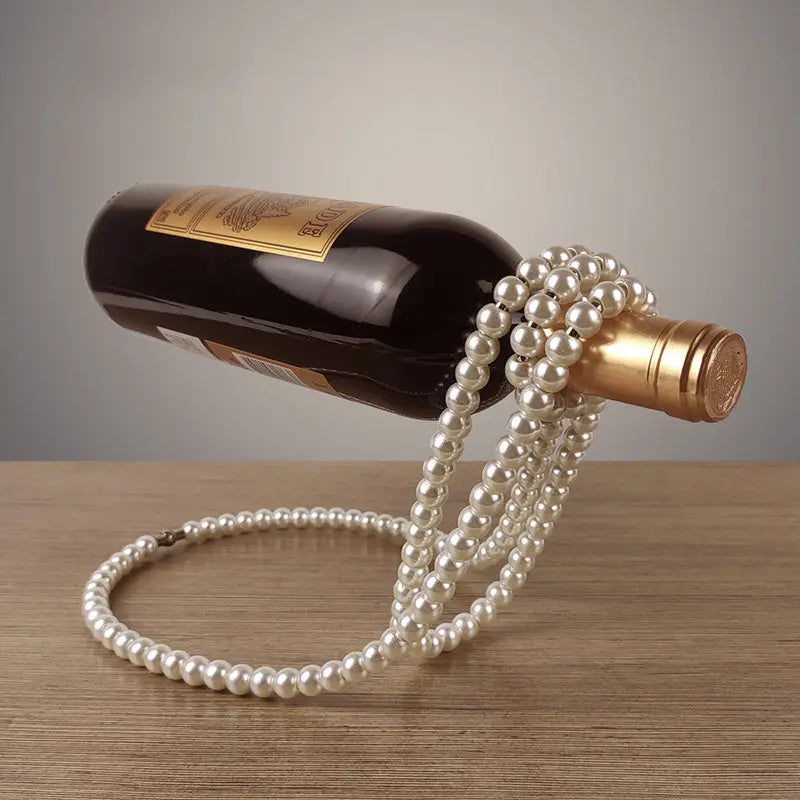 Pearl Necklace Stainless Steel Wine Rack Wine Pedestal Clamp Holder Suspension Champagne Whisky Small Ornaments eprolo