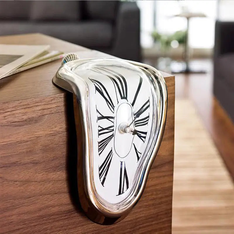 Twisted Corner Clock by Creative Home Decor: A Melting Clock with Roman Numerals, a Retro Time - Warp Wall Clock eprolo