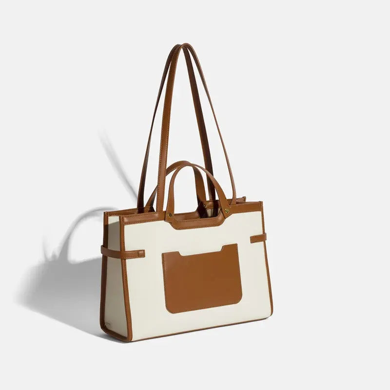 Canvas tote bag, high-end niche design, single shoulder commuter handbag, simple and large capacity eprolo