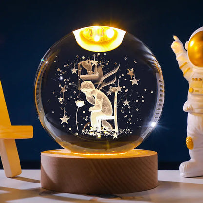 Starry Sky 3D Micro Landscape Crystal Ball Home Desktop Creative Interior Carving White Crystal Ball Ornament Craft Gift product eprolo