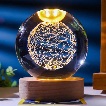 Starry Sky 3D Micro Landscape Crystal Ball Home Desktop Creative Interior Carving White Crystal Ball Ornament Craft Gift product eprolo