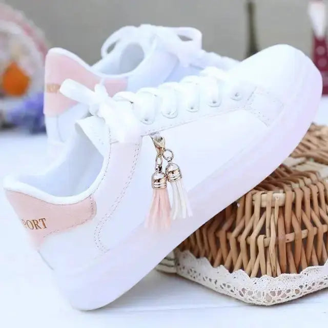 Women Sneaker Breathable Students Casual Shoes Sports for Girl Flat Mesh White Shoes eprolo