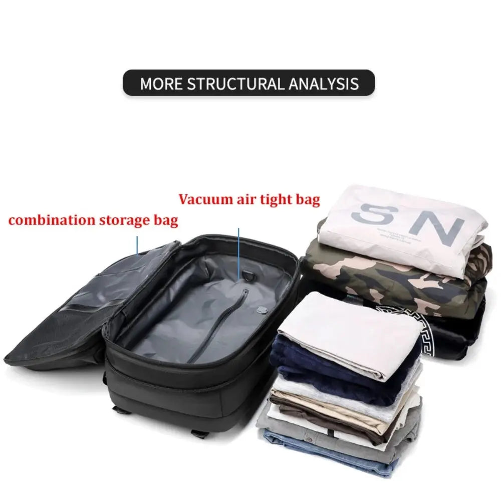 Expandable Waterproof Travel Backpacks Men Business Laptop Backpack With Valve Vacuum Compression Backpack eprolo