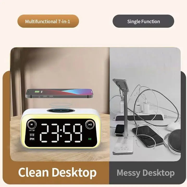 New alarm clock wireless charging Bluetooth clock thermometer wireless charging eprolo