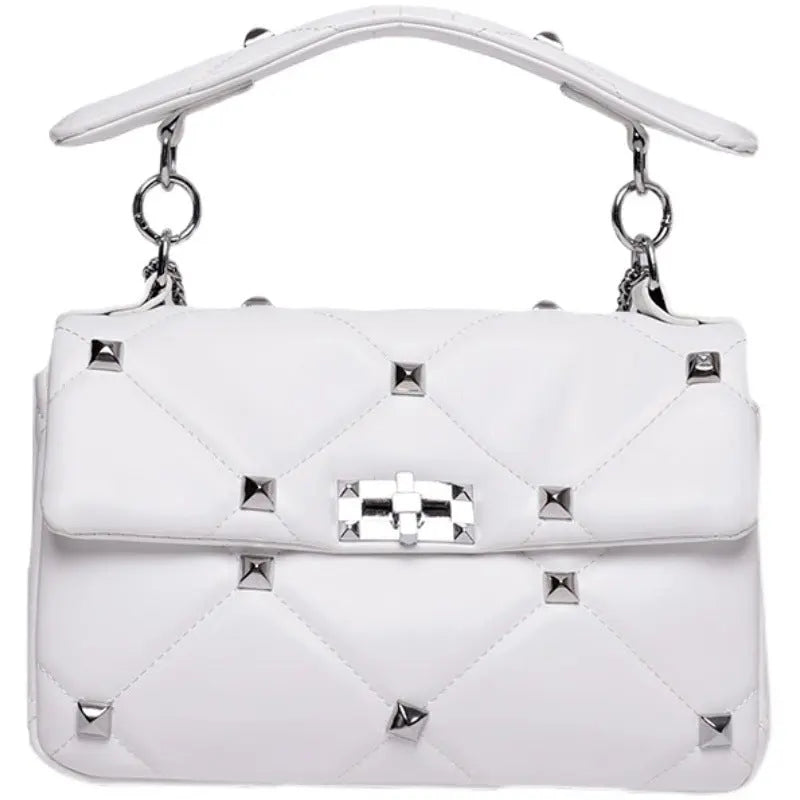 Popular New Texture Handbag Women's Bag Rivet Bag Summer Rhombus Chain Small Square Bag eprolo