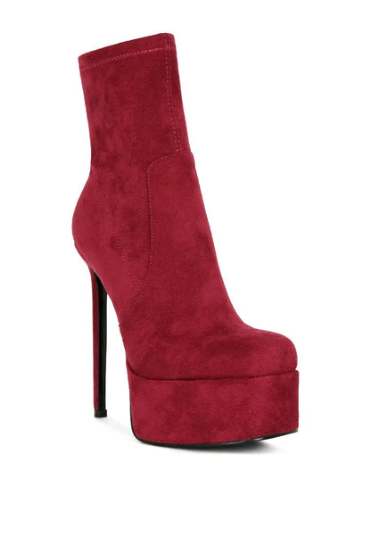 Clubbing High Heele Platform Ankle Boots Ruby Smudge