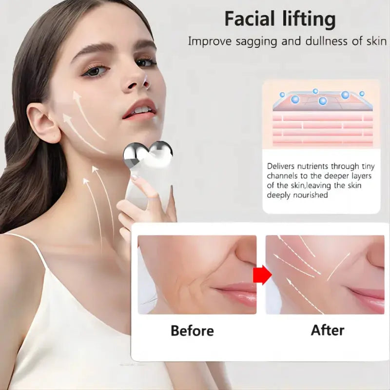 Micro current facial and neck rejuvenation beauty device firming household massager lip and face electric roller instrument eprolo