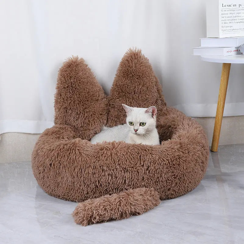 Round Cat House All Season Long Plush Pet House Cat House Warm Pet Supplies Dog Bed Pet Bed Pet Mat eprolo