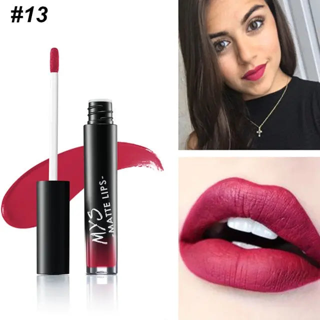 MYS Brand Makeup Matte Liquid Lipstick Tint Waterproof Make Up Long Lasting Lip Stick Nude Lip Gloss Cosmetics Batom eprolo