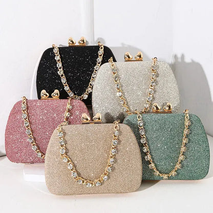 Little Love Water Diamond Chain Handheld Crossbody Small Square Bag Celebrity Banquet Handheld Bag eprolo