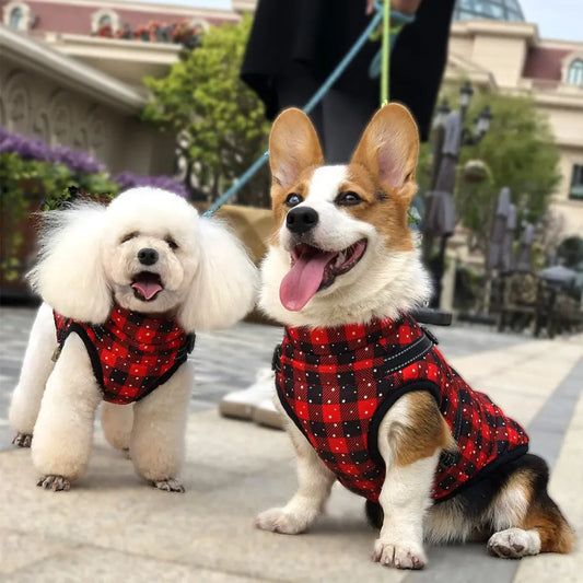 Autumn And Winter Pet Clothes Red Christmas Dog Cotton Clothes Reflective Warmth Small And Medium-Sized Dog Coat Clothing eprolo