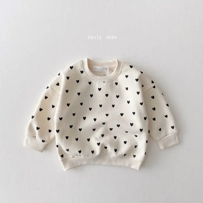 ins Infant children's clothing pure cotton sweater casual suit spring girls net red foreign love two-piece suit eprolo