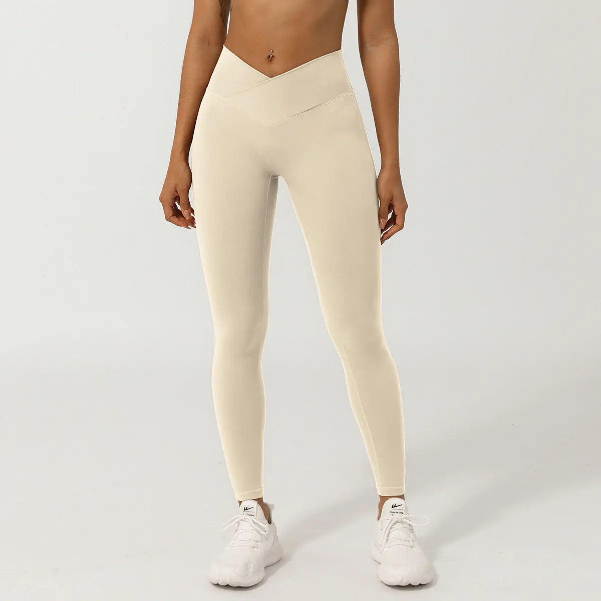 Cross V-shaped yoga cropped pants without T-line peach hip lifting fitness pants quick drying sports pants eprolo