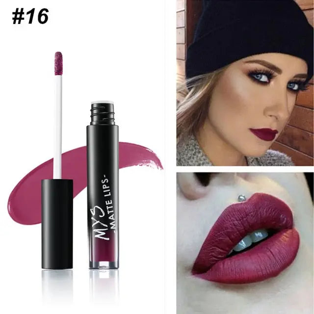 MYS Brand Makeup Matte Liquid Lipstick Tint Waterproof Make Up Long Lasting Lip Stick Nude Lip Gloss Cosmetics Batom eprolo