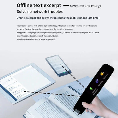 Smart AI Scan Reader Portable Voice Translator Scanner Pen WIFI AI Voice  Languages Translator For Dyslexia Autism eprolo