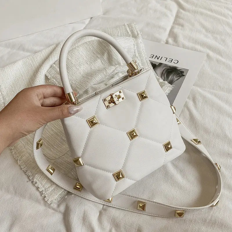 Rivet bucket bag, large capacity bag, women's summer diagonal cross bag, women's single shoulder handbag eprolo