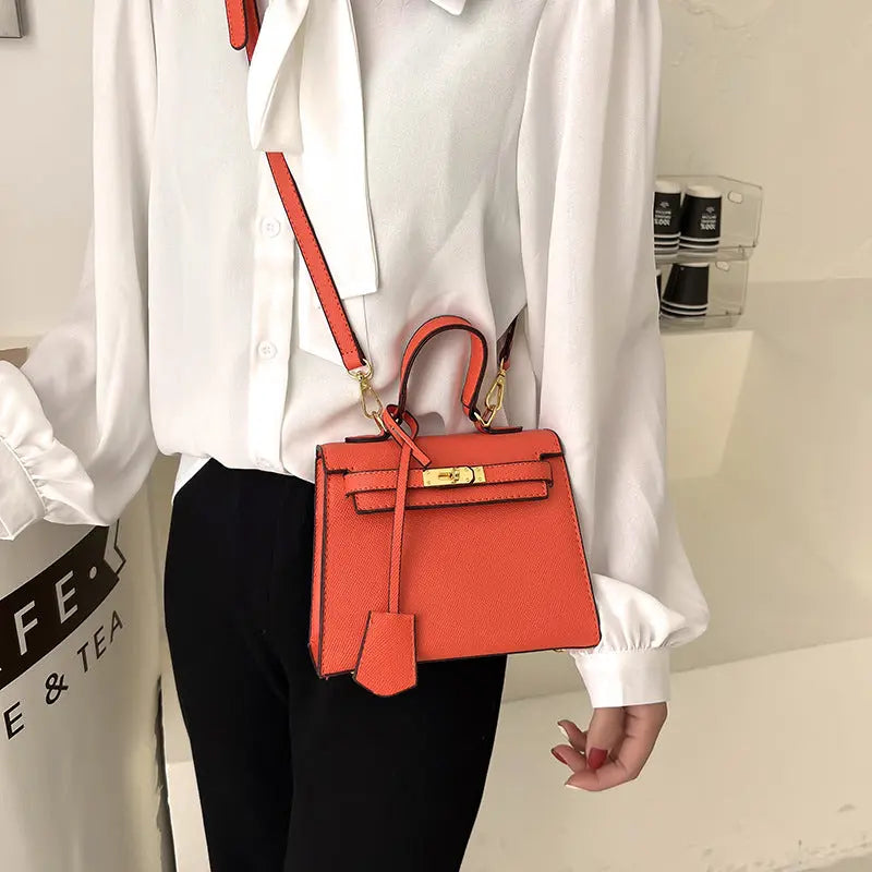 Size Solid Color PU Kelly Bag Candy Color Handbag Cross Shoulder Fashion Model Bag eprolo