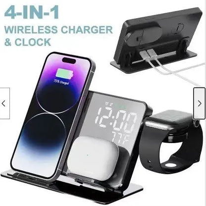 15W Four in One Wireless Charging Clock LED Digital Display Alarm Clock Temperature Display Wireless Charging eprolo