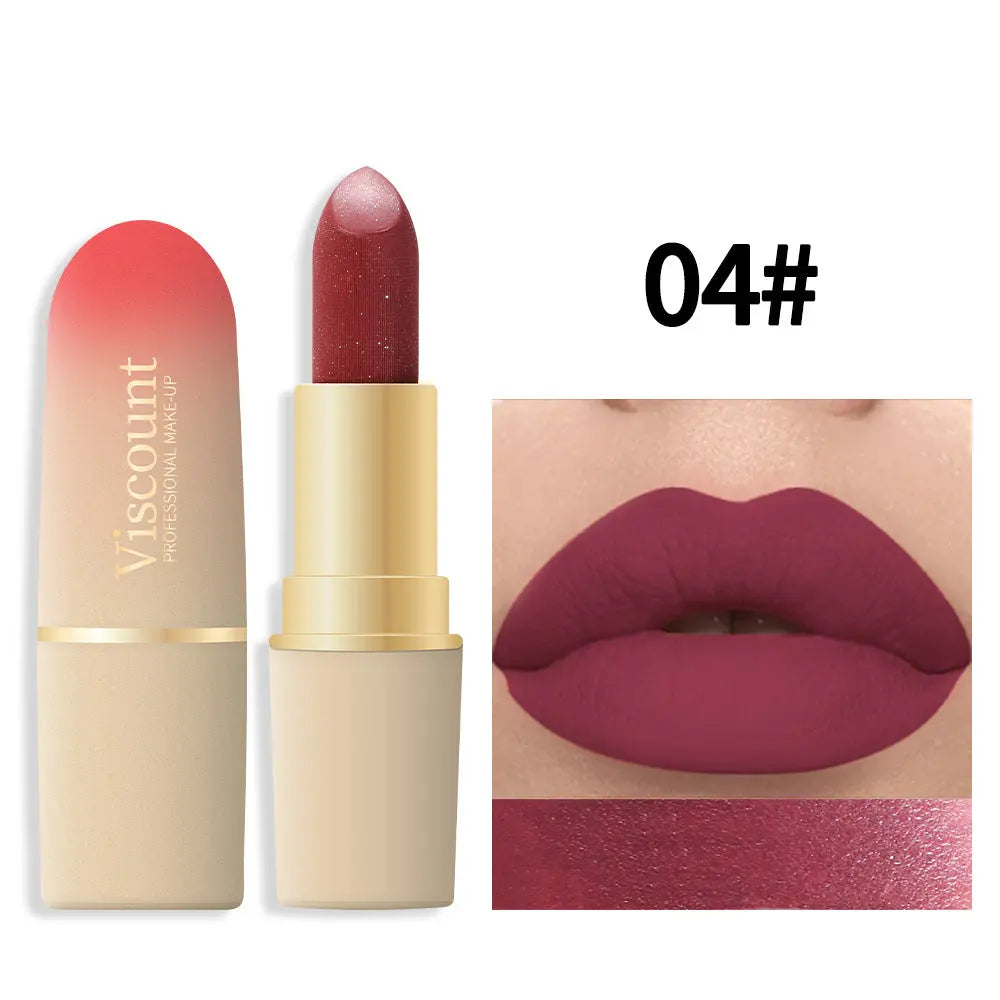 Waterproof And Durable Lipstick Velvet Fine Glitter Matte Lip And Cheek Dual-Use Lipstick eprolo