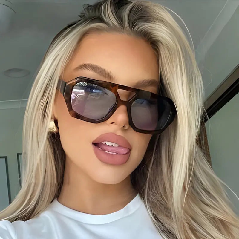 Double beam irregular sunglasses, new European and American Instagram influencers, same fashionable sunglasses, sunglasses eprolo