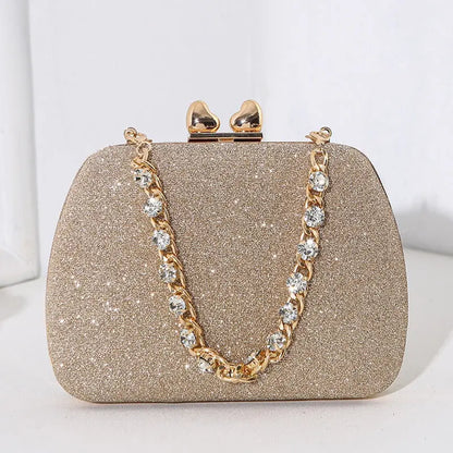 Little Love Water Diamond Chain Handheld Crossbody Small Square Bag Celebrity Banquet Handheld Bag eprolo