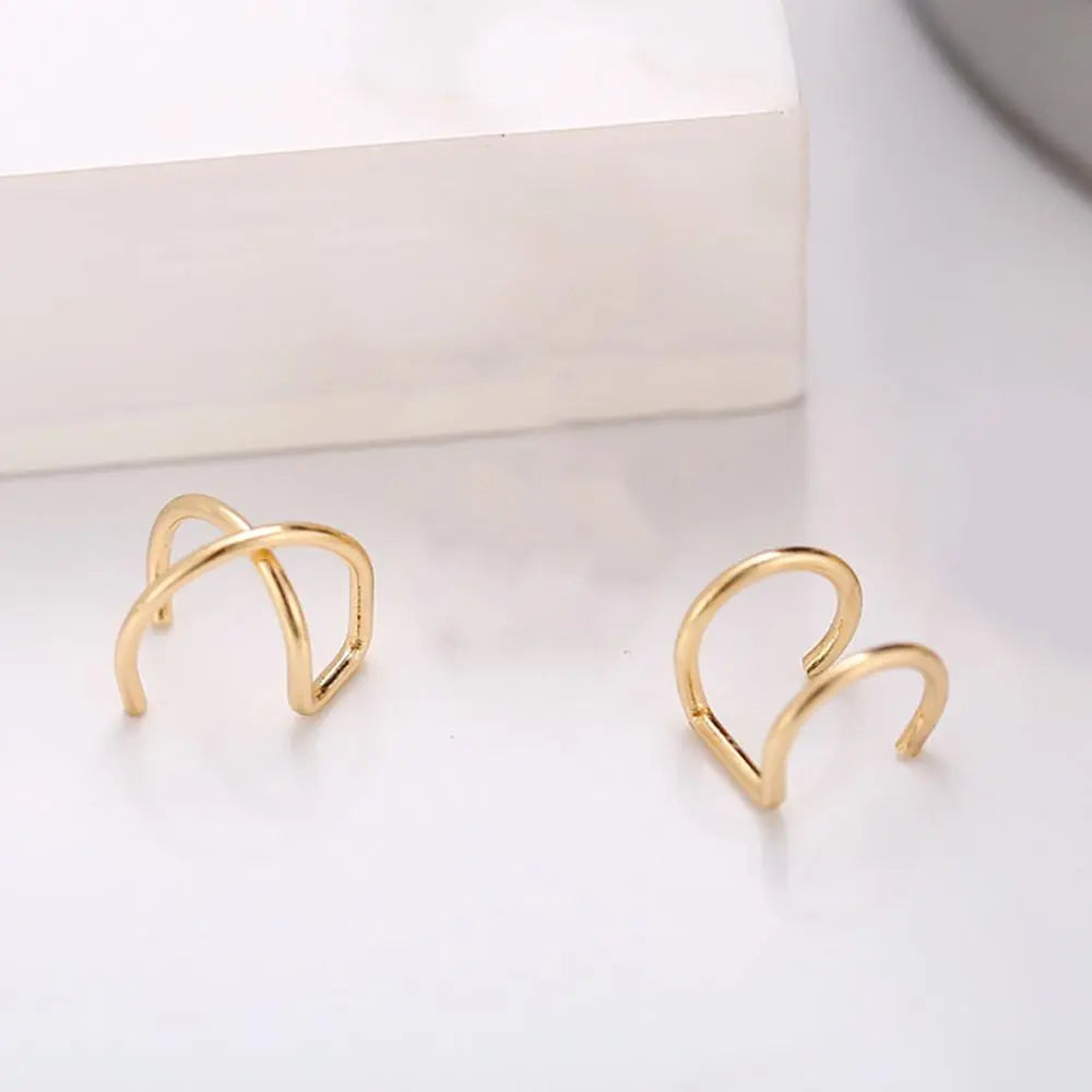 2 Piece Ear Cuff 18K Gold Plated Earring in 18K Gold Plated ITALY Desi Pear Iphigenia