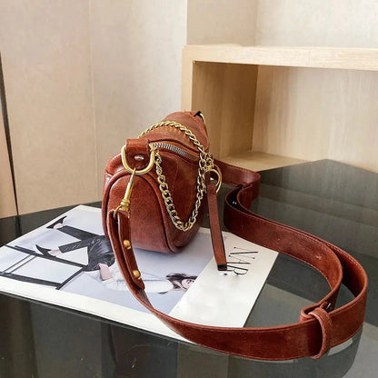 Fashion Double Zipper Bags Leather Shoulder Bags Crossbody Bag Chest Bags eprolo