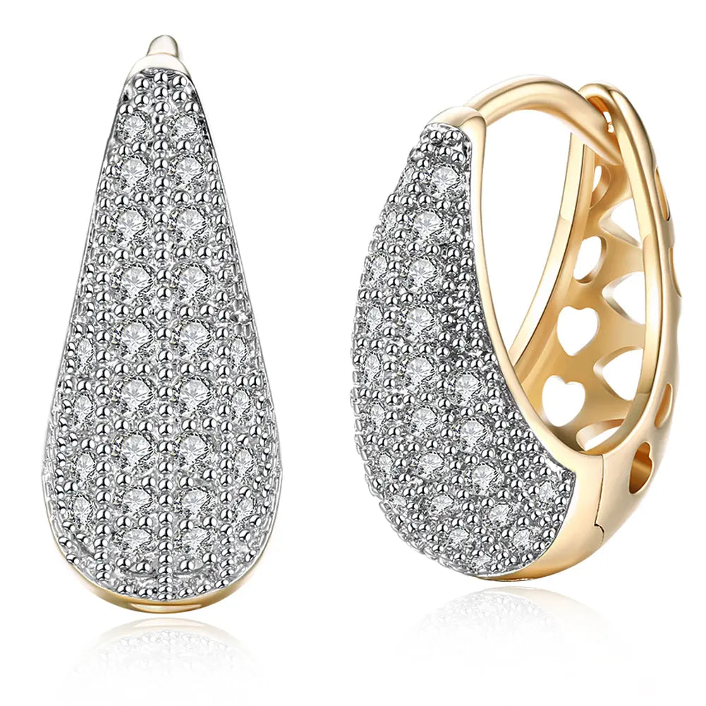 Classic Teardrop Huggie Earring in 18K Gold Plated Pear Iphigenia