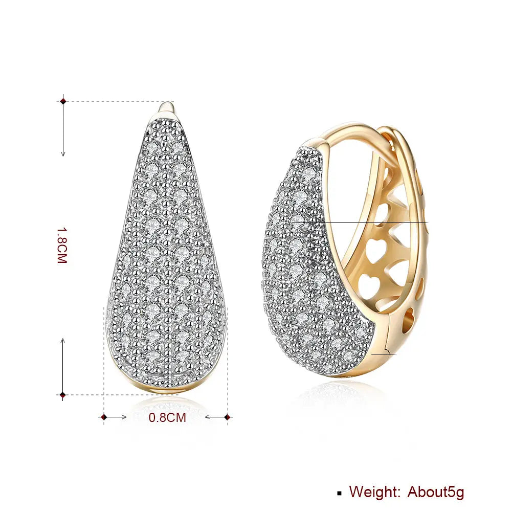 Classic Teardrop Huggie Earring in 18K Gold Plated Pear Iphigenia