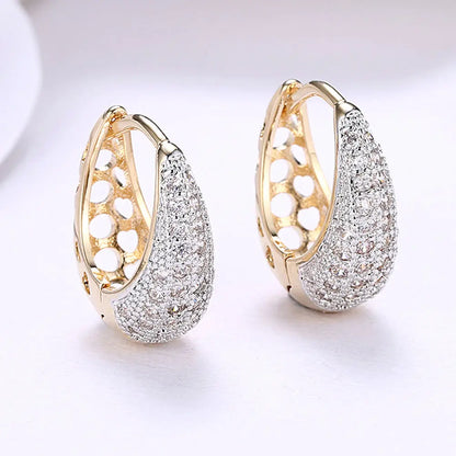 Classic Teardrop Huggie Earring in 18K Gold Plated Pear Iphigenia