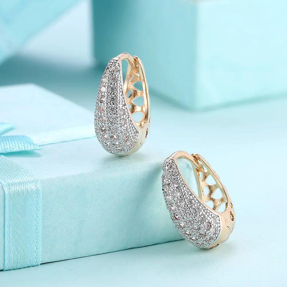 Classic Teardrop Huggie Earring in 18K Gold Plated Pear Iphigenia