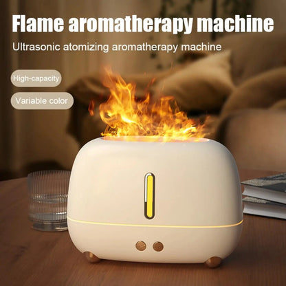 Stylish and Compact USB Flame Aromatherapy Machine with Visible Water Maroon Asteria