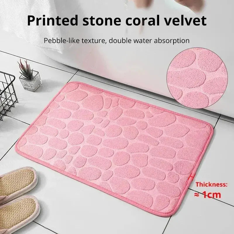 1pc Memory Foam Embossed Velvet Carpet Bathroom Living Room Non-Slip AliExpress