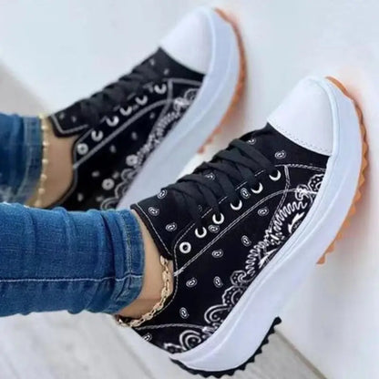 Fashion Pattern Canvas Women Sneakers Casual Sport Shoes Red Iphigenia