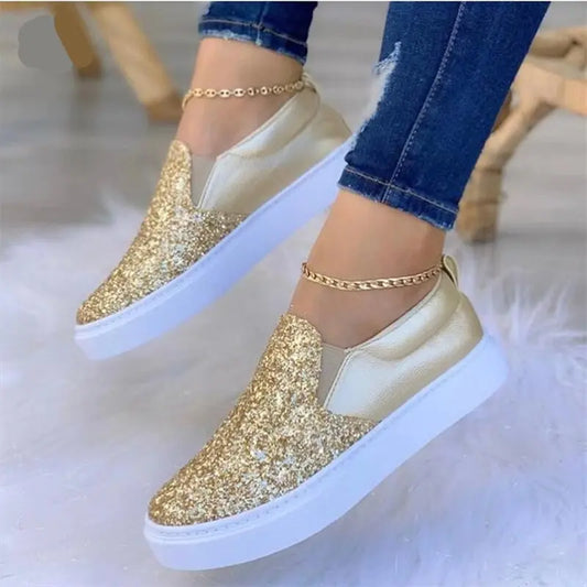 Moccasins Crystal Flat Female Loafers Shoes Gold/Black/Rose Gold Red Iphigenia