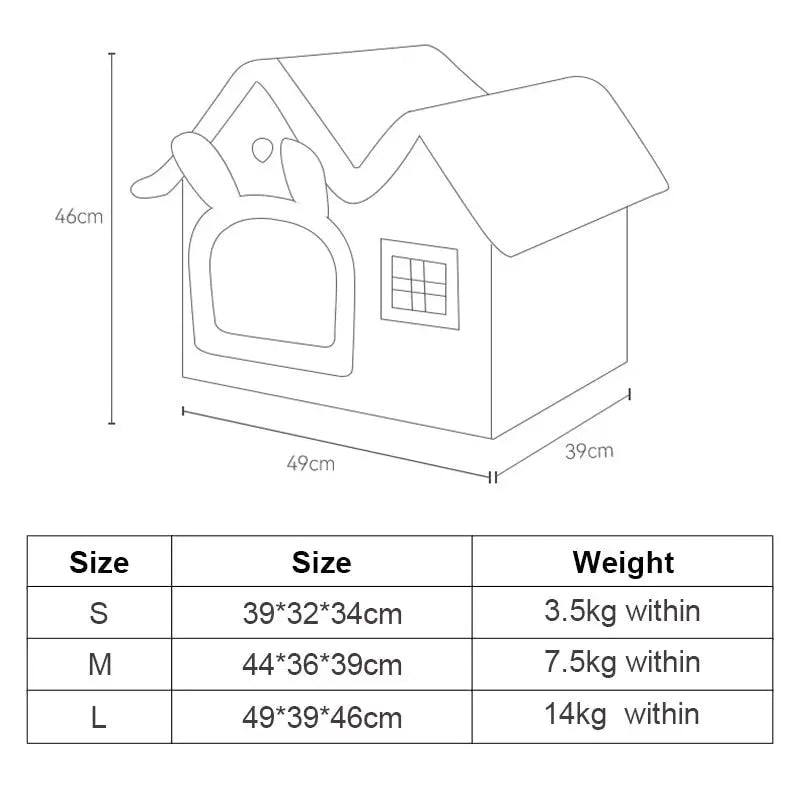 Removable Roof Plush Pet House Yellow Pandora