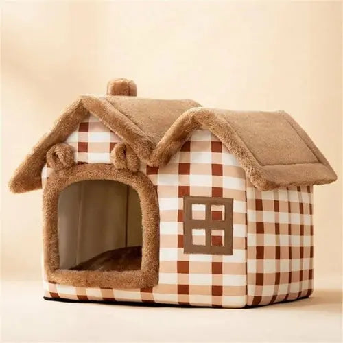 Removable Roof Plush Pet House Yellow Pandora