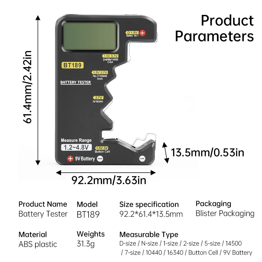 BT189 Ultra-small Battery Tester 9V AAAAA Button Cell Universal AliExpress